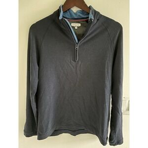 English Laundry Sweatshirt Mens Small Blue 1/4 Zip Mock Neck Pullover Activewear